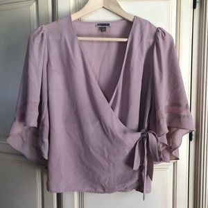 Chelsea28 Lavender Faux Wrap Blouse